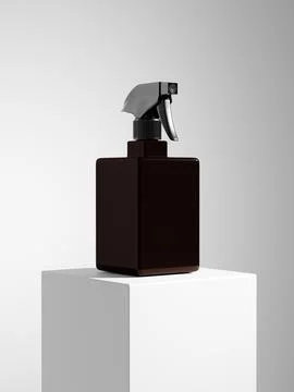 Trigger spray bottle mockup, regtangular sprayer packaging Stock Illustration