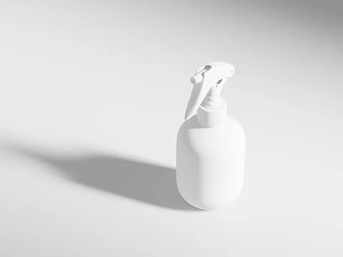 Trigger spray bottle mockup, round cylindrical PET plastic sprayer packaging Stock Illustration