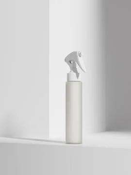 Trigger spray bottle mockup, translucent PET plastic sprayer packaging Stock Illustration