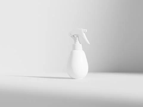 Trigger spray bottle mockup, water drop-shaped PET plastic sprayer packaging Stock Illustration