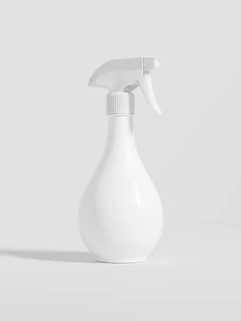 Trigger spray bottle mockup, white plastic sprayer packaging 库存插图