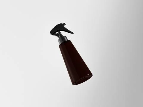 Trigger spray with conical bottle mockup, cone-shaped PET plastic sprayer Stock Illustration