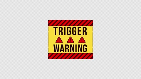 Trigger warning label sign animation Stock Footage 333677351