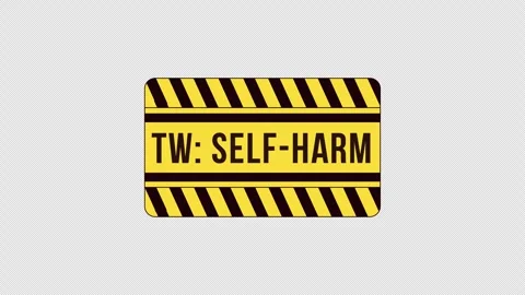 Trigger warning self harm label sign animation Stockbeeldmateriaal 333677696