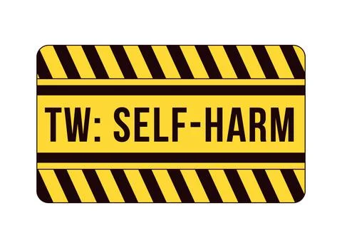 Trigger warning self harm label overlay Stock-Illustration
