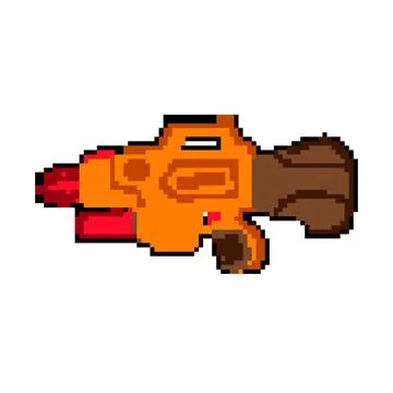 Trigger water gun toy pixel art vector illustration Stock Illustration