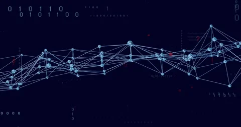 Triggered by binary drift glowing node mesh pulsing and scrolling code block Stock-Footage 320069043