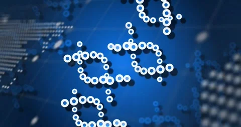 Triggered by map pulse, white ring clusters appearing, sliding and looping to Stock-Footage 328495765