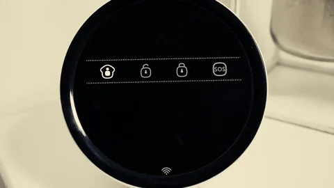 Triggering the alarm system and deactivating it via a code Stock Footage 84142093