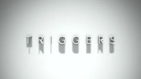 Triggers 3D title animation with shadows on a white background Stock Footage 297023428
