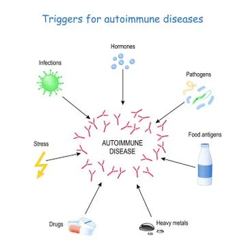 Triggers for autoimmune diseases. Illustration