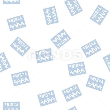 Trigonometry formula glyph vector seamless pattern Stockillustratie