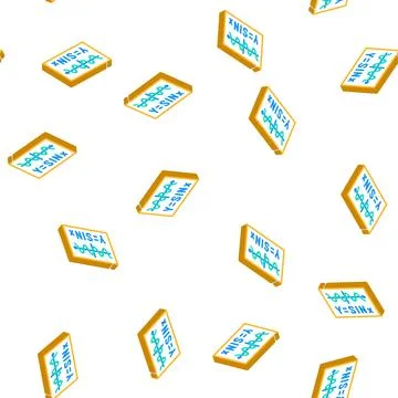 Trigonometry formula isometric icon seamless pattern 스톡 일러스트