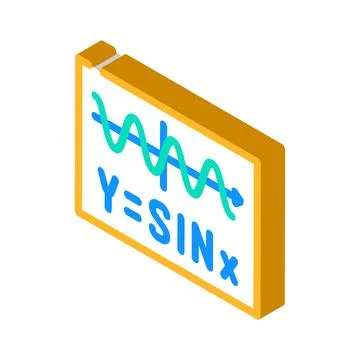 Trigonometry formula isometric icon vector illustration Illustrazione stock