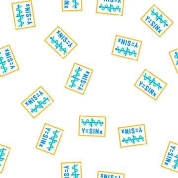 Trigonometry formula vector seamless pattern Illustrazione stock