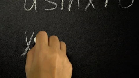 Trigonometry formula write a mathematical formula on a board Stock Footage 98897316