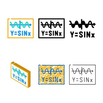 Trigonometry looks formula color icon vector Stock Illustration