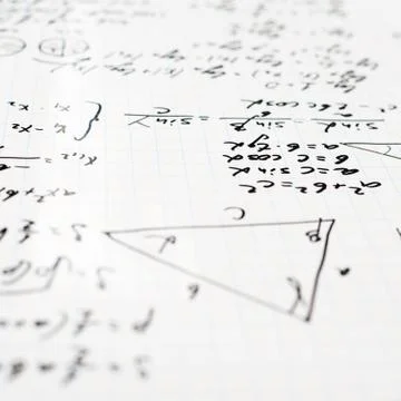Trigonometry math equations and formulas Foto stock