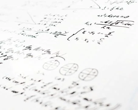 Trigonometry math equations and formulas Stock Photos