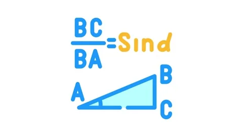 Trigonometry math science education color icon animation Stock Footage 327269412