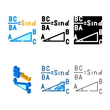 Trigonometry math science education color icon vector modern 스톡 일러스트