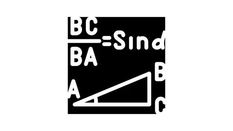 Trigonometry math science education glyph icon animation Stock Footage 326744973
