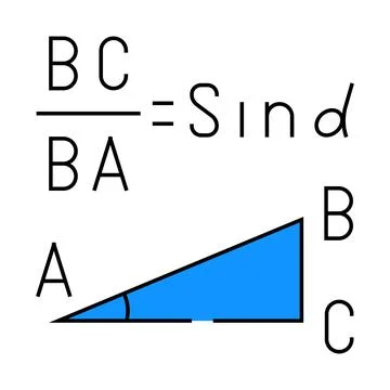 Trigonometry math science education icon color illustration Stock Illustration