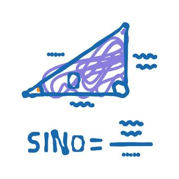 Trigonometry math science education icon doodle illustration Stock Illustration