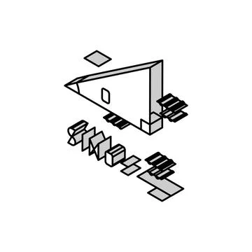 Trigonometry math science education isometric icon vector illustration 스톡 일러스트