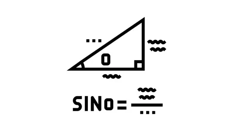 Trigonometry math science education line icon animation Stock Footage 326134484