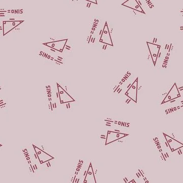 Trigonometry math science education line seamless pattern Illustrazione stock