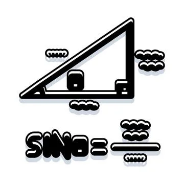 Trigonometry sine function right triangle mathematics geometry イラスト素材