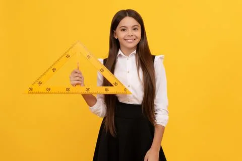 Trigonometry stationery. measuring and sizing. education for child. mathematics. Stock Photos
