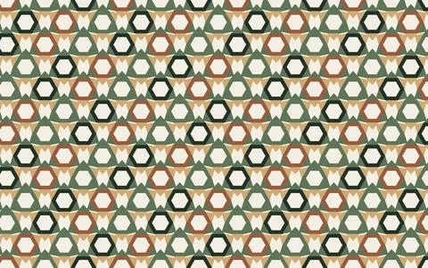 Trihexagonal Earth Tone Geometry Background Illustrazione stock