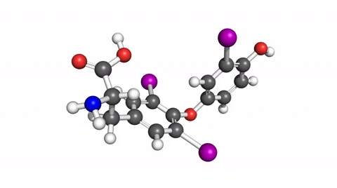 Triiodothyronine hormone, rotating model Stock Footage 49122104