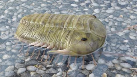 Trilobite On A Pebble Beach Stock Illustration