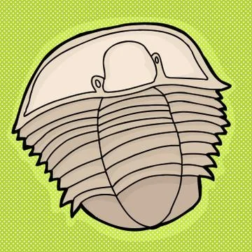 Trilobyte over green Stock Illustration