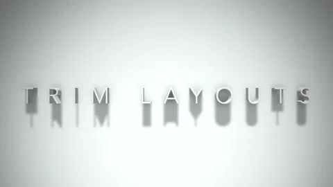 Trim layouts 3D title animation white text on a white background Stock Footage 299378464
