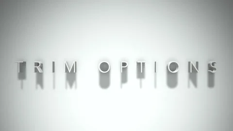 Trim options 3D title animation white text on a white background Stock Footage 299378416