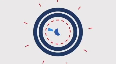 Trim path circles red white and blue on white background 4k final Stock Footage 66388159