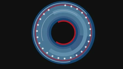 Trim paths 2 red white and blue on black final Stock Footage