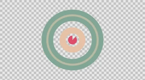 Trim paths circles peach and green with alpha 4K Stock Footage 66388412