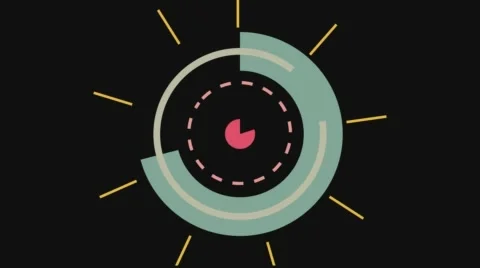 Trim paths circles peach and green with black background 4K Stock-Footage 66388568