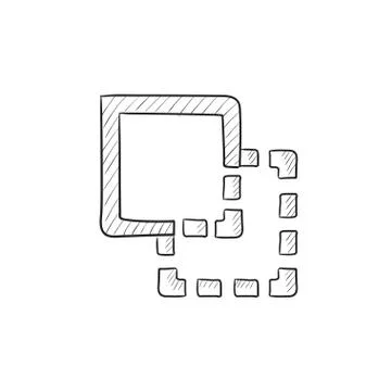Trim sketch icon Stock Illustration