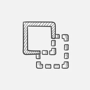Trim sketch icon Stock Illustration