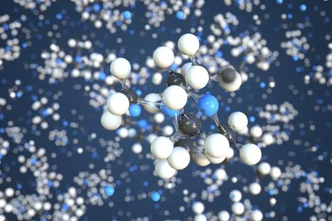 Trimethylamine molecule, scientific molecular model, 3d rendering Stock Illustration