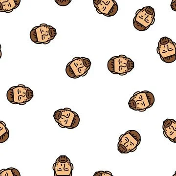 Trimmed beard hair style vector seamless pattern Stock Illustration