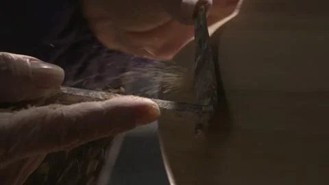Trimming and refining greenware with sharp trimmi Video stock 338341618