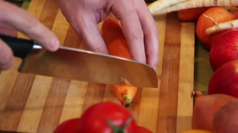 Trimming carrot Stock Footage 34253781