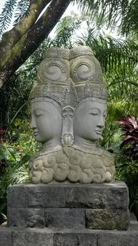 Trimurti Head Statue Foto stock